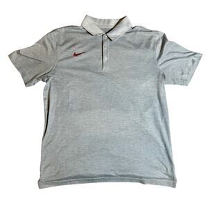 Nike Polo Shirt On Field Dry Fit Men's Medium Gray Golf Activewear Coachwear